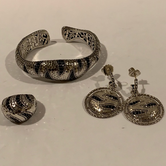 John Hardy Palu Macan silver black sapphire SET - Picture 1 of 8